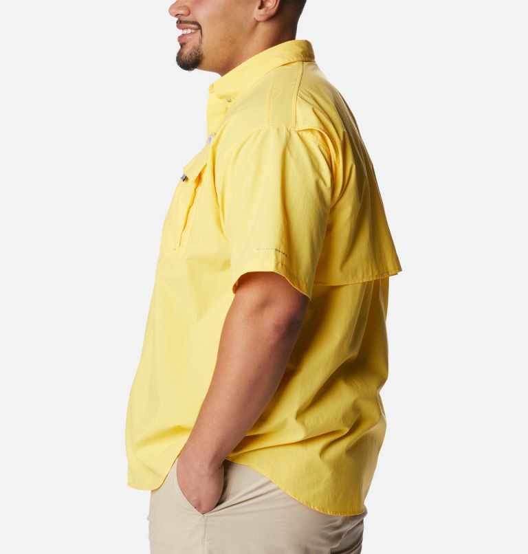 Men's Columbia PFG Bahama II Short Sleeve Shirts Yellow | Plus Size CA-Z805A